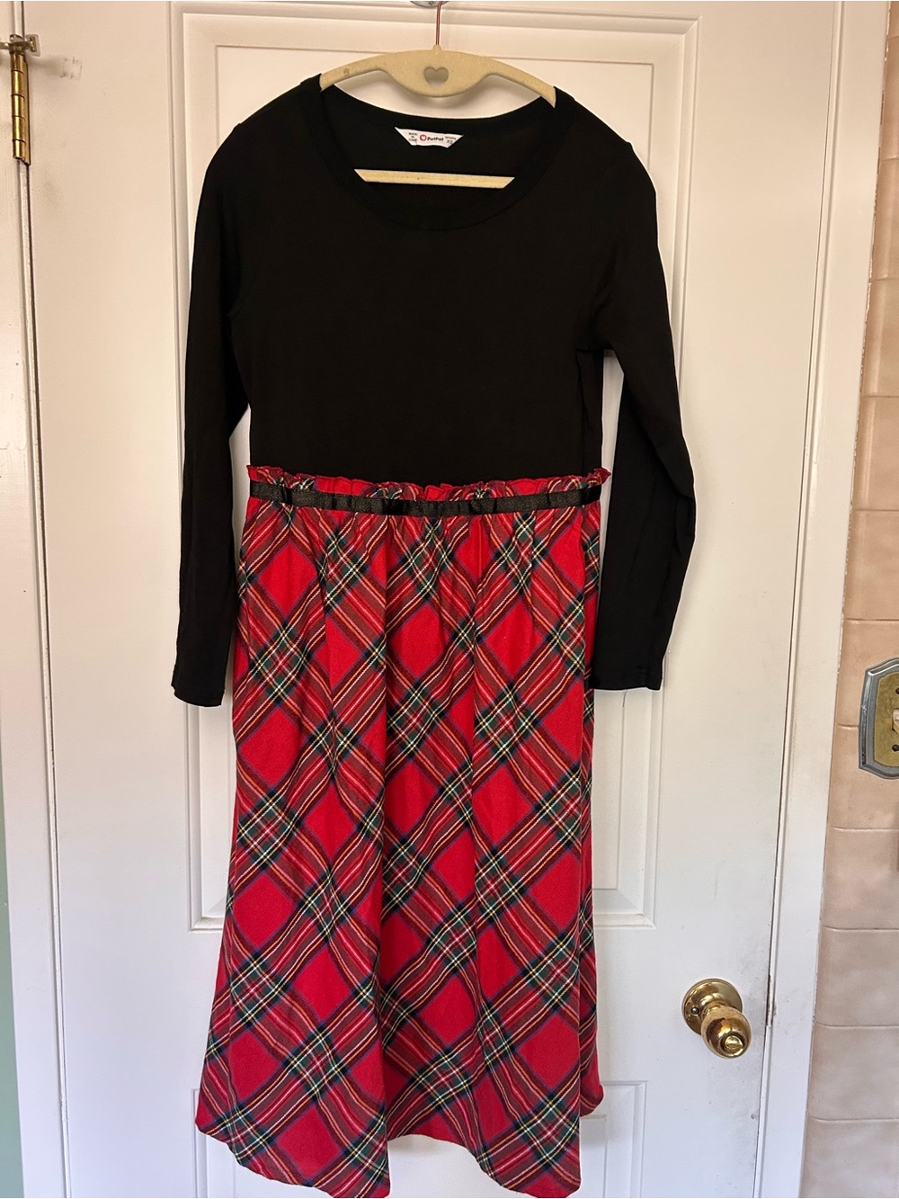 PatPat Black and Plaid Women's Holiday Dress XS